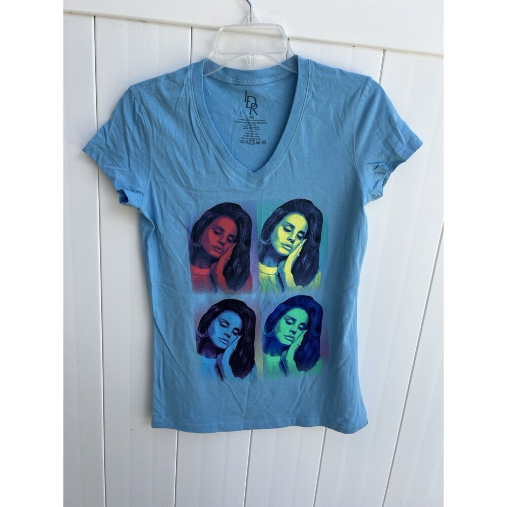 Lana Del Rey T Shirt Womens Size Medium Light Blue T-shirt 4 Colour Poster